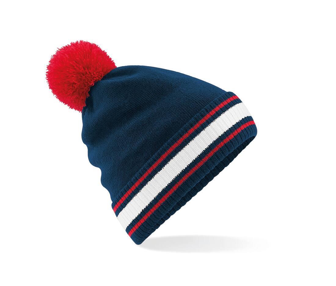 Wintermuts volwassen french navy/classic red/white contrasterende pompon