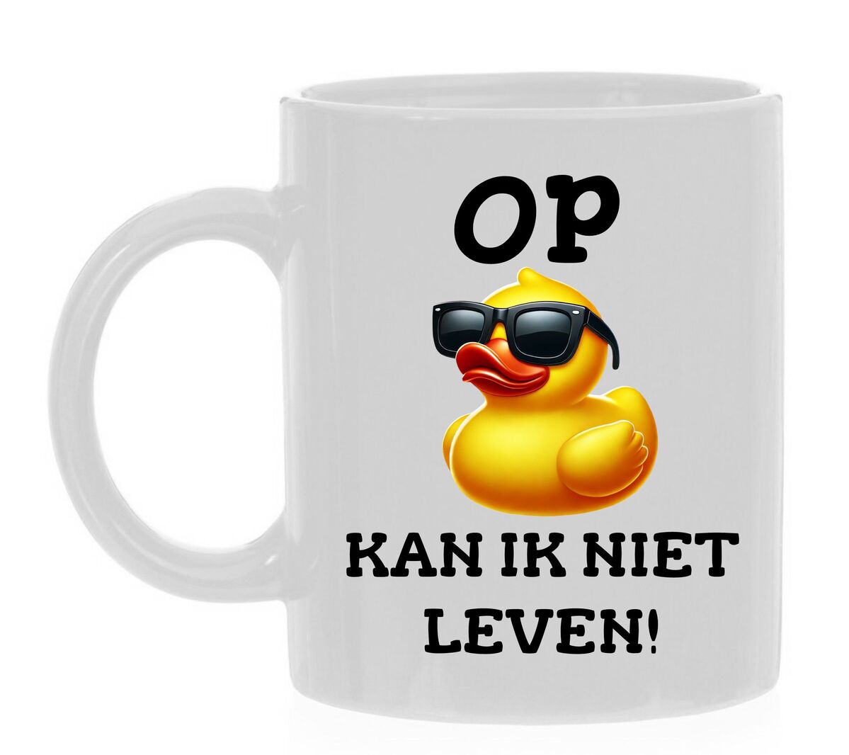 Mok op eentje kan ik niet leven. Grappig mok voor koffie liefhebbers 