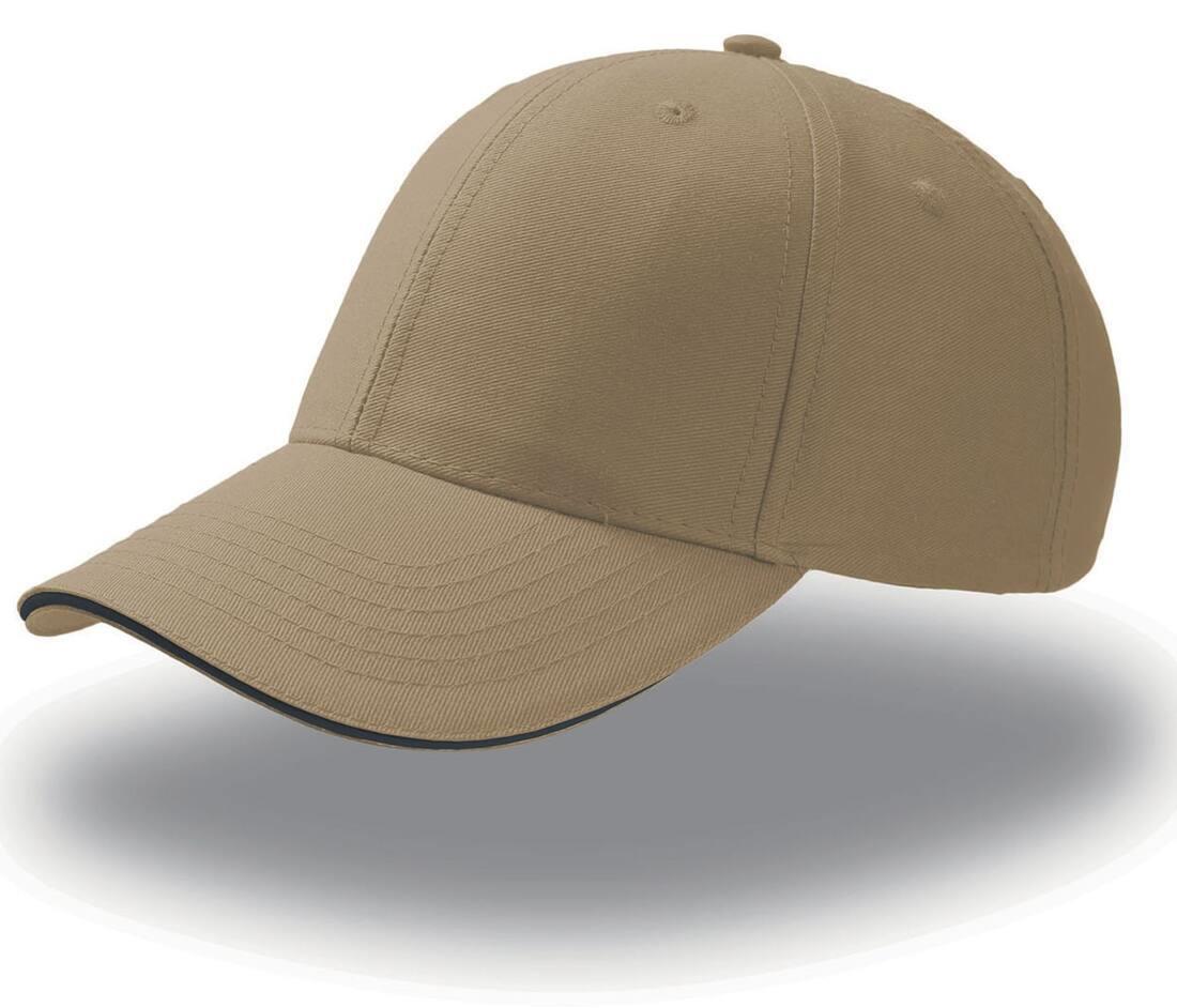 Sport cap sport petje 100 procent katoen khaki/navy