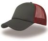 Trucker cap grey/red volwassen pet