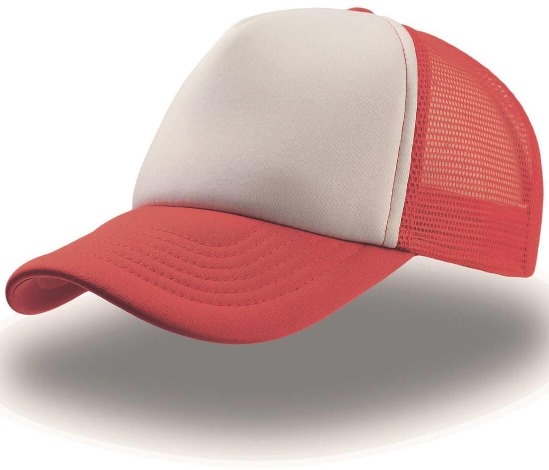 Trucker cap red/white volwassen pet