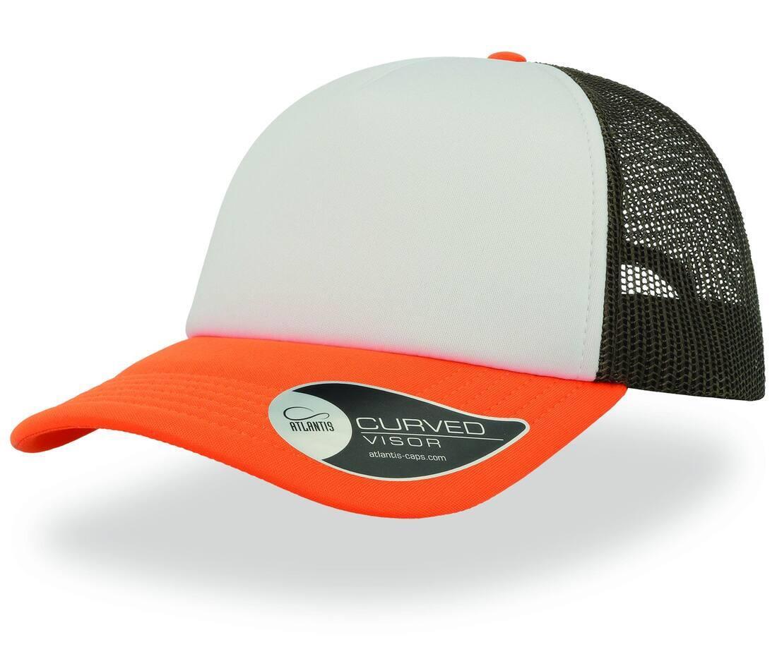 Trucker cap white/olive/orange volwassen pet