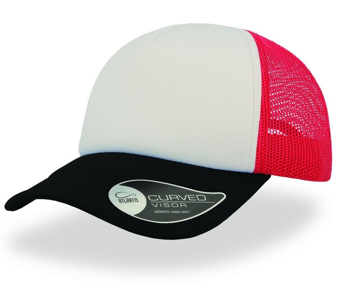 Trucker cap white/red/black volwassen pet