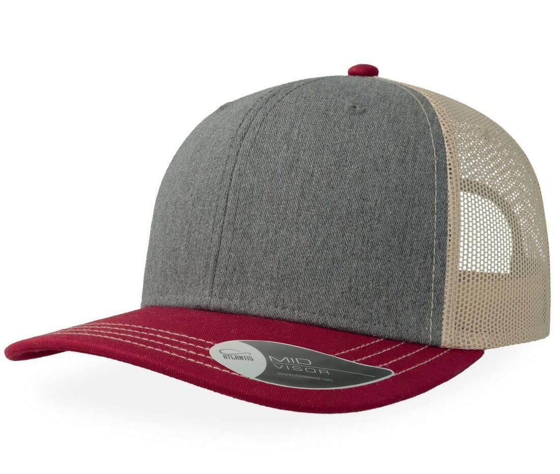 trucker pet volwassen grey melange / cardinal / beige snap back