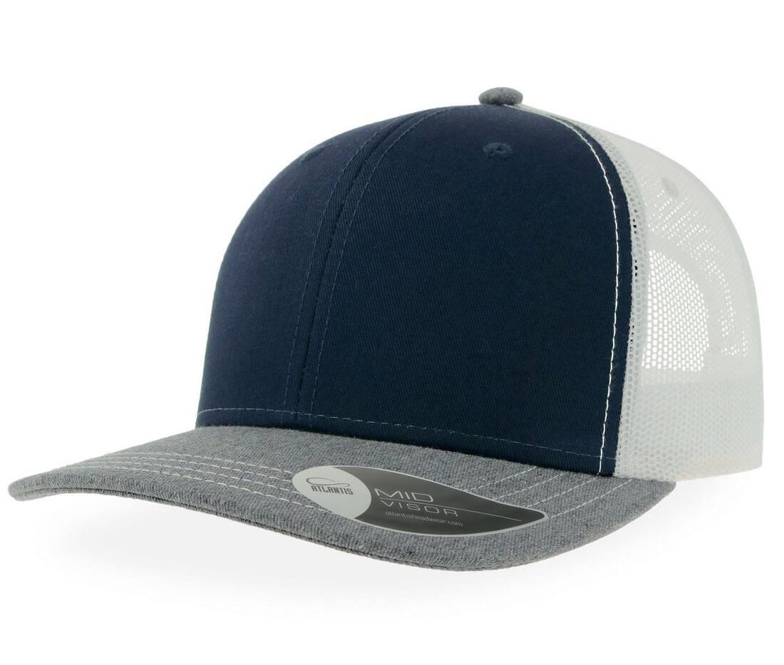 trucker pet volwassen navy / grey melange / white snap back