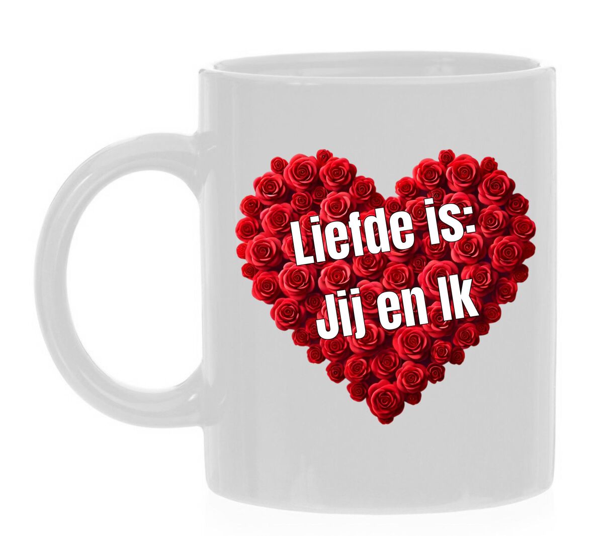 Valentijn koffiemok liefde is jij en ik