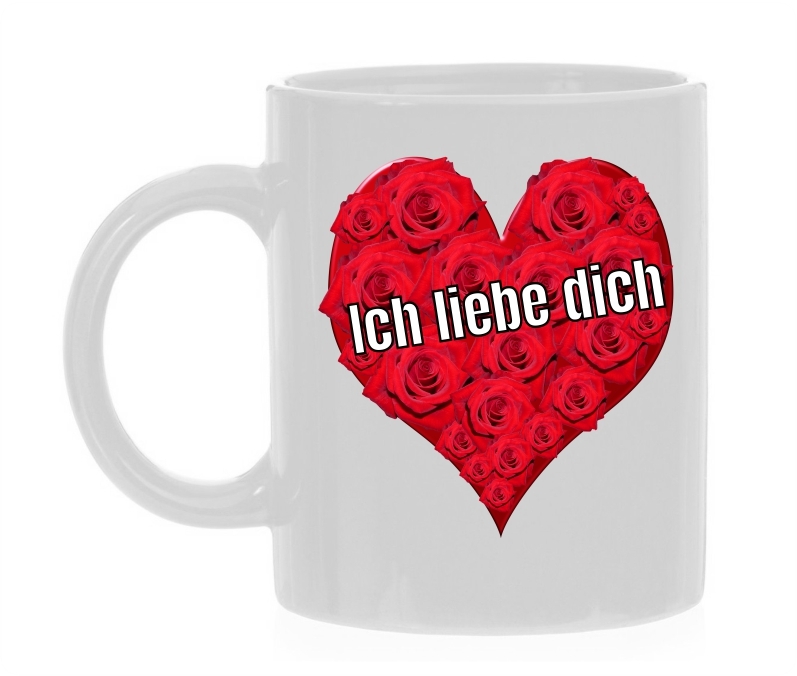 Valentijn mok Ich liebe dich Duits ik hou van jou