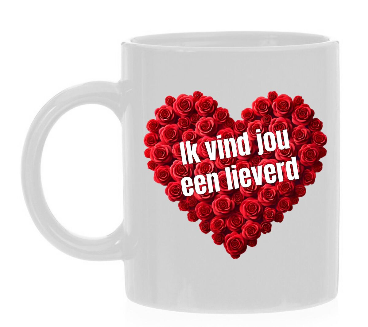 Valentijn mok ik vind jou een lieverd. Lieve tekst