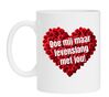 Valentijns koffie of thee mok met de lieve tekst doe mij maar levenslang met jou!