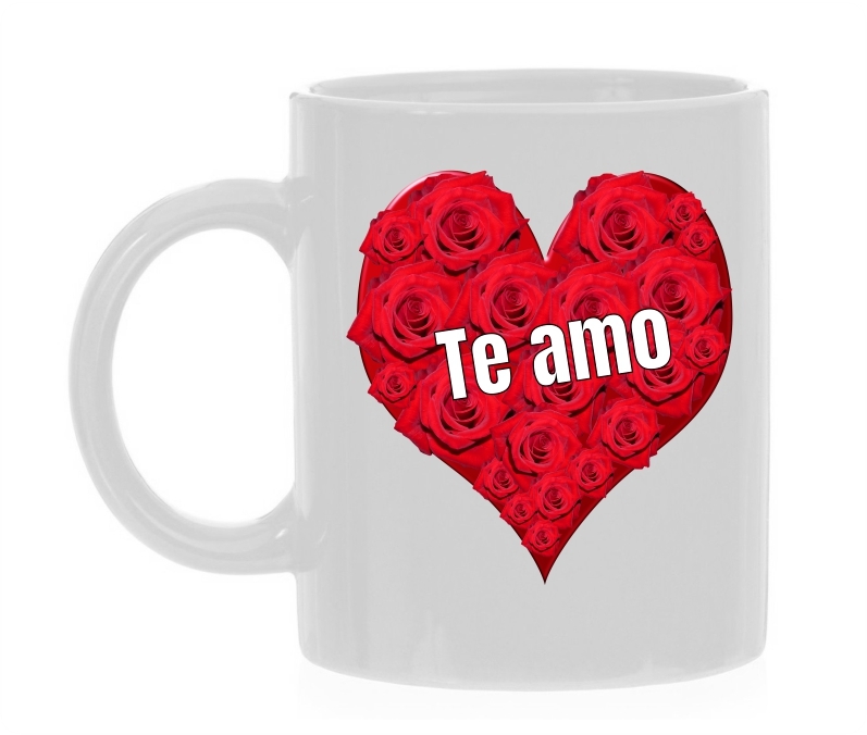 Valentijns koffie thee mok Te amo Spaans ik hou van jou