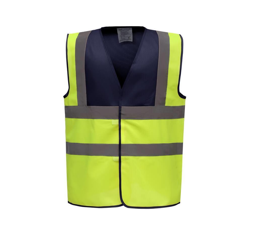 Veiligheidshesje navy/hi vis yellow voor optimale Zichtbaarheid en Veiligheid