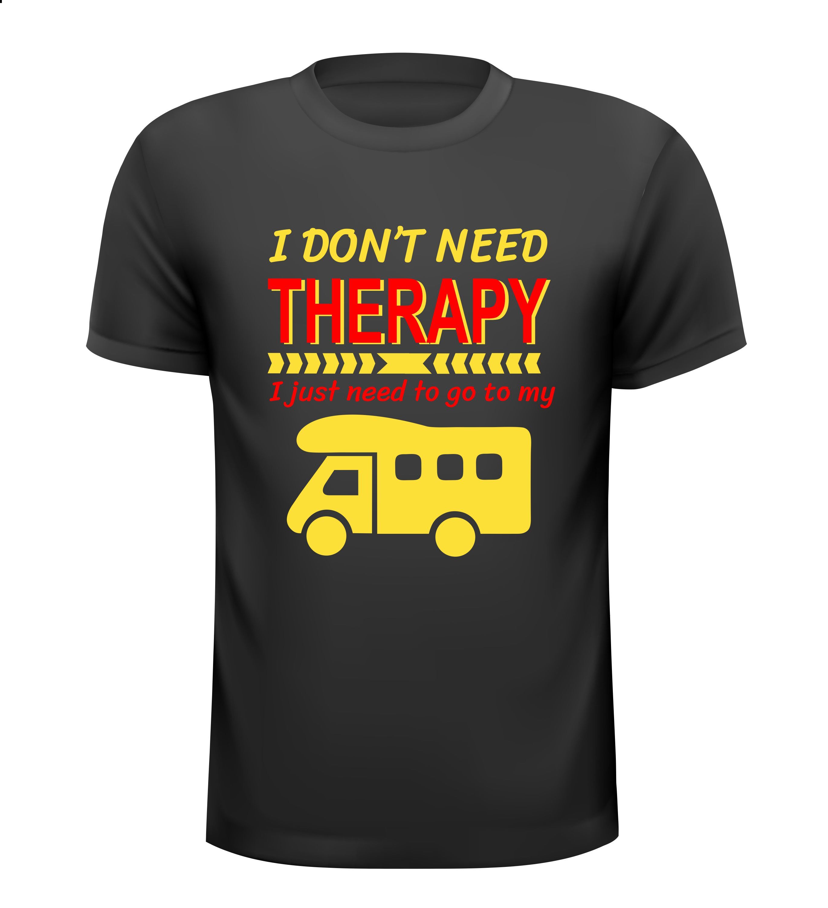 shirtje camperliefhebbers camper t-shirt I don't need therapy, I just need to go to my camper