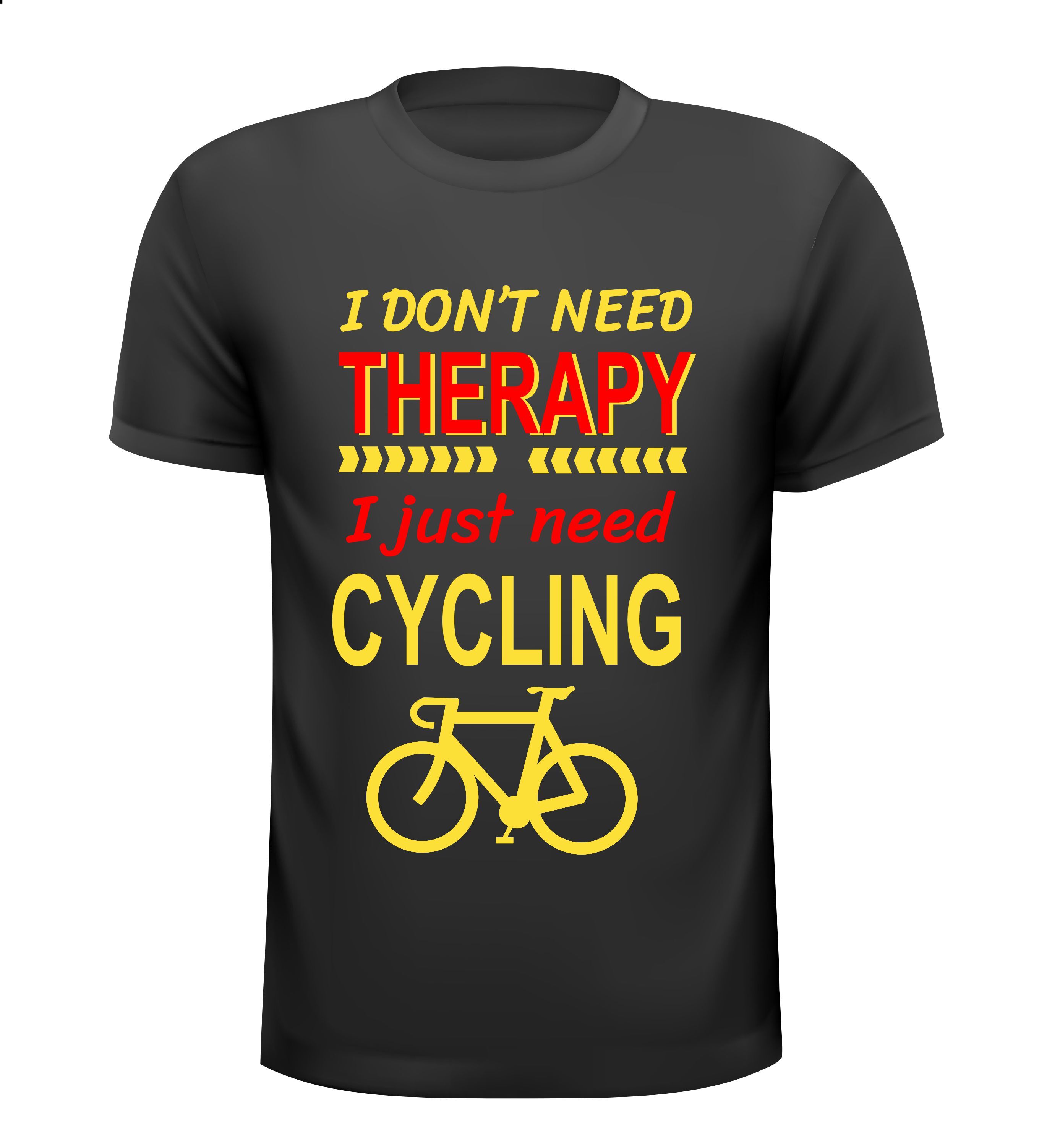 Super tof Wielrenner shirtje I don't need therapy, I just need cycling