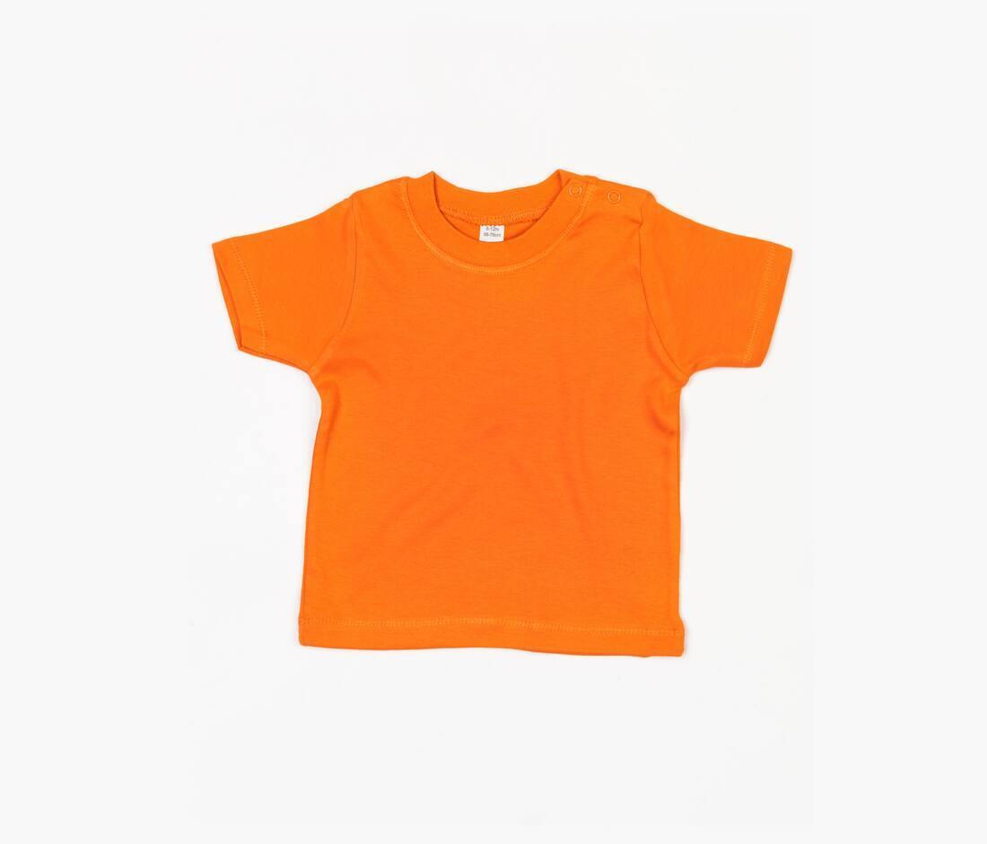 T-shirt voor baby oranje personaliseren bedrukbaar