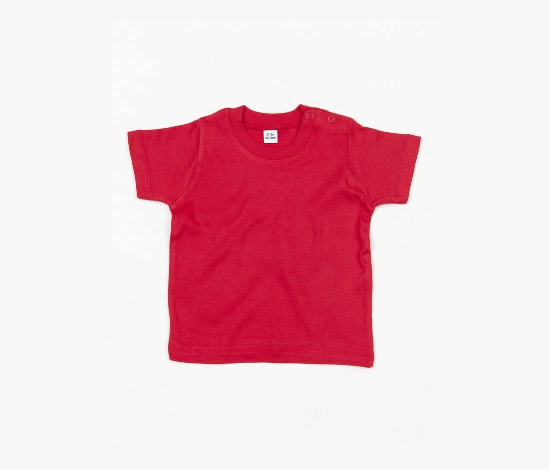 T-shirt voor baby rood personaliseren bedrukbaar duurzaam