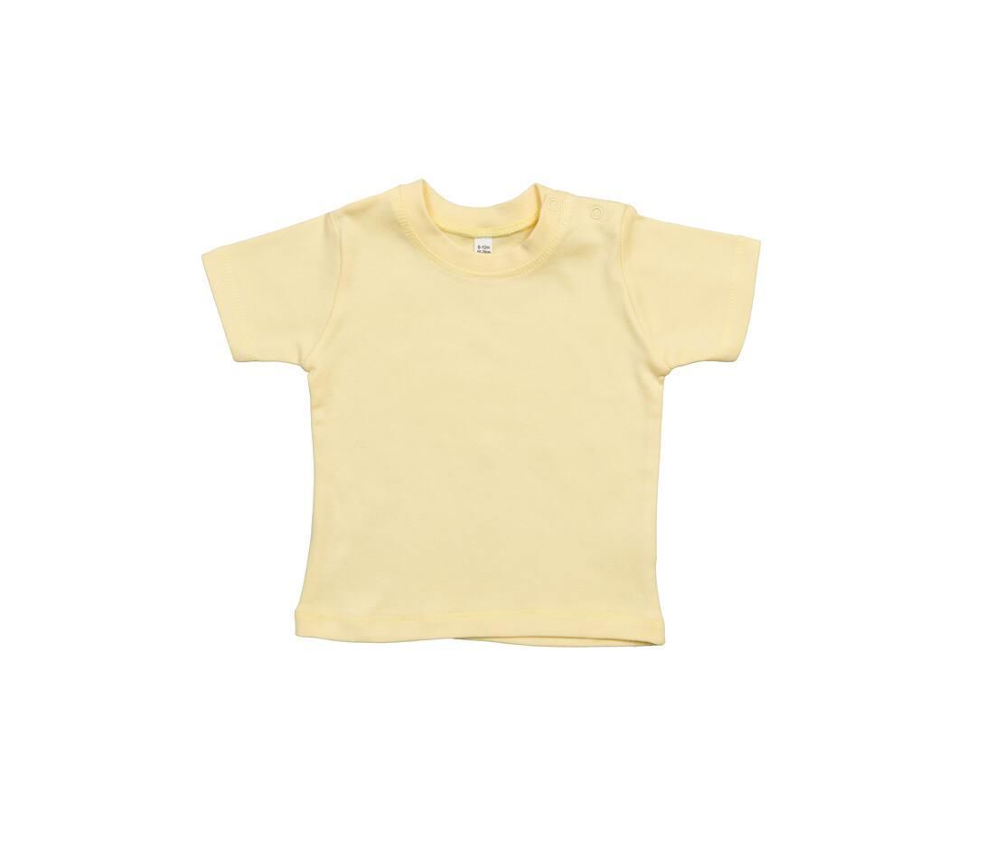 T-shirt voor baby soft yellow personaliseren bedrukbaar duurzaam