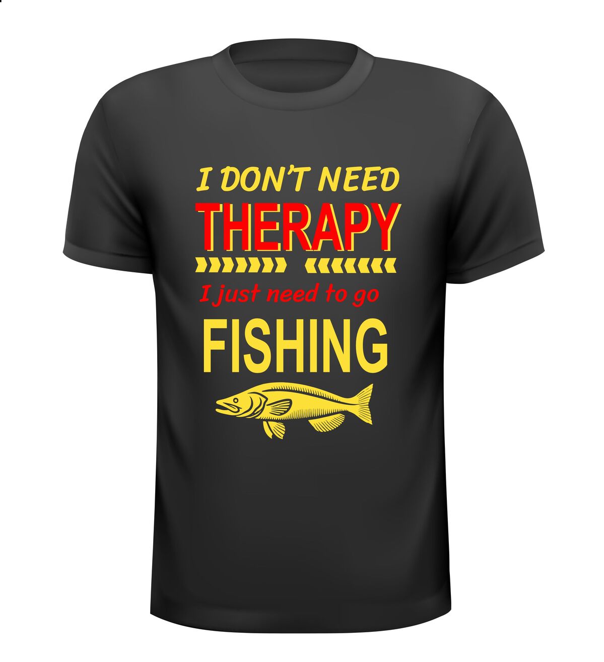 Vis T-shirtje I don't need therapy, I just need to go fishing Leuke vis shirtjes