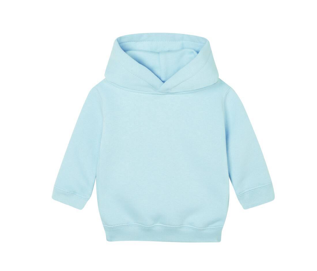 baby hoodie dusty blue personaliseren bedrukken