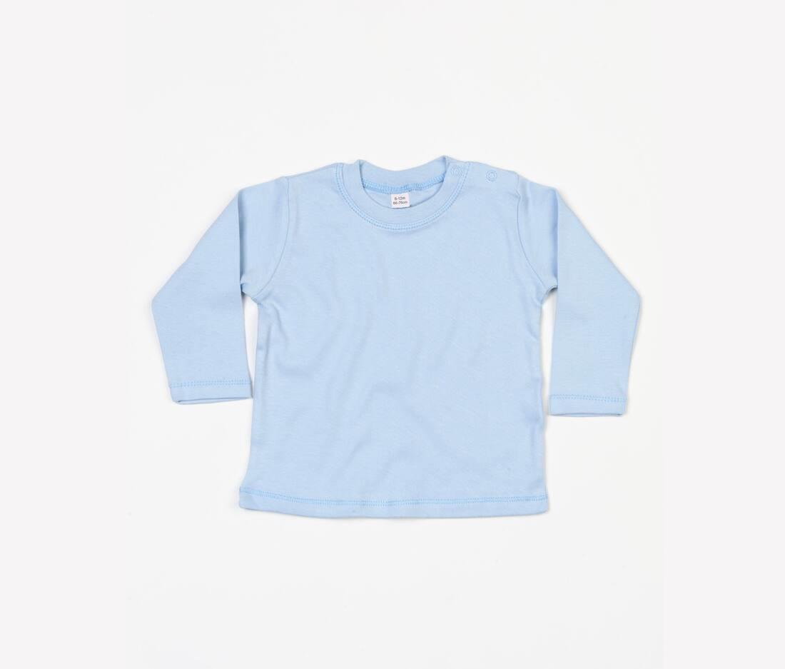 Baby T-shirt dusty blue personaliseer bedrukken lange mouw