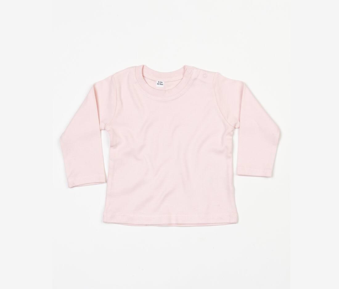 Baby T-shirt powder pink personaliseer bedrukken lange mouw