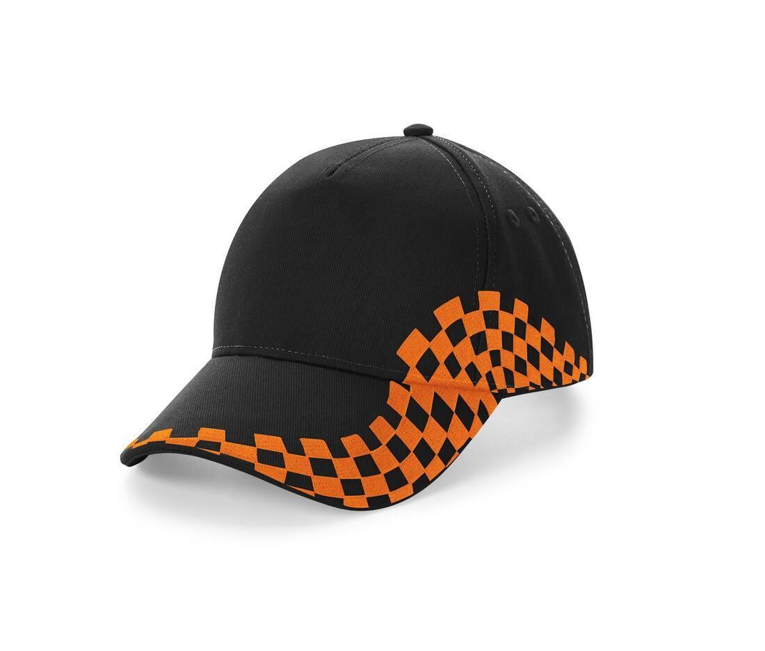 Cap Grand prix black / orange pet voor auto race liefhebbers autoracesport