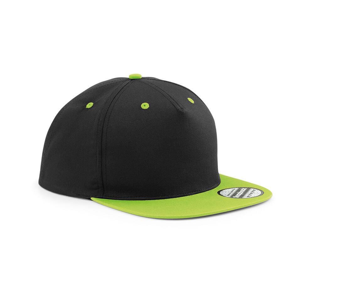 Moderne cap pet black/lime green volwassen trendy pet