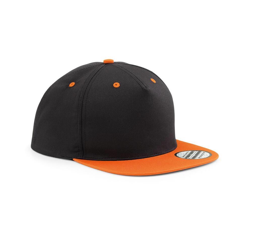 Moderne cap pet black/orange volwassen trendy pet