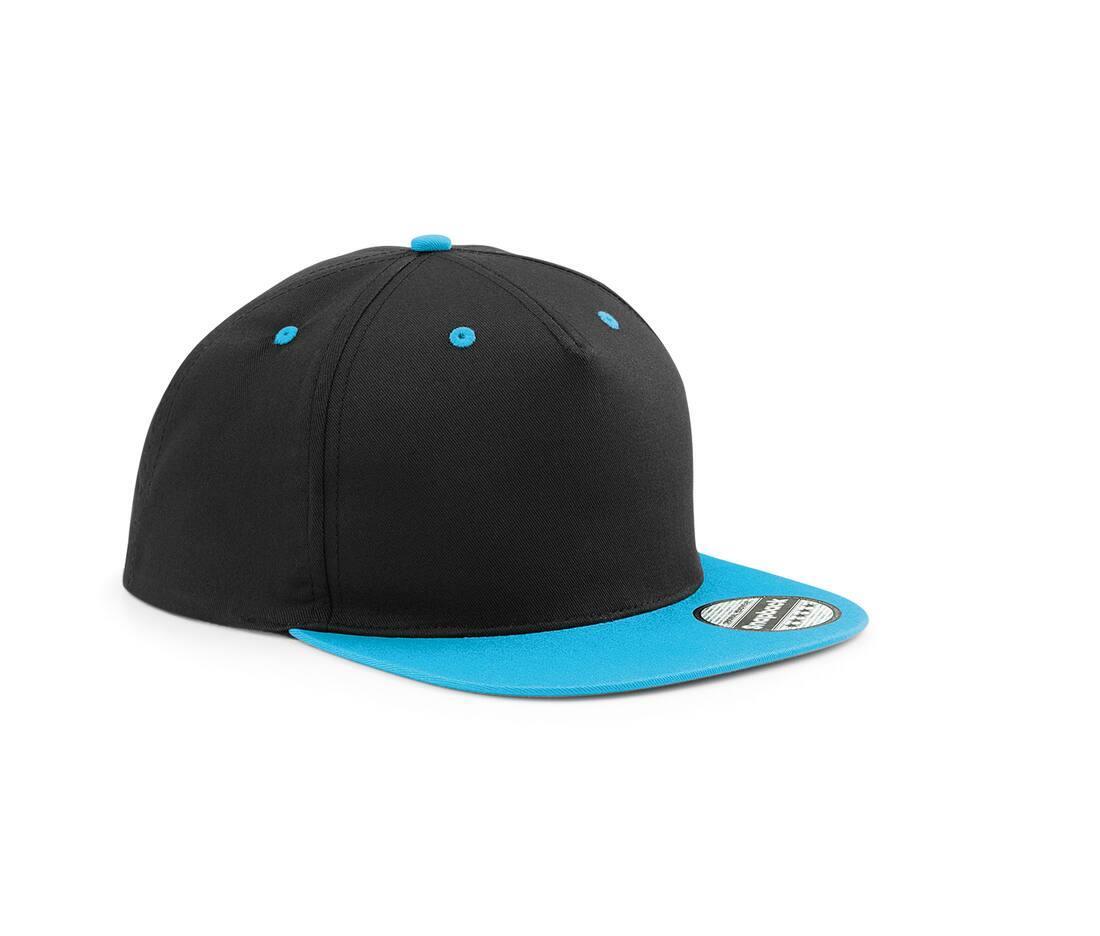 Moderne cap pet black/surf blue volwassen trendy pet