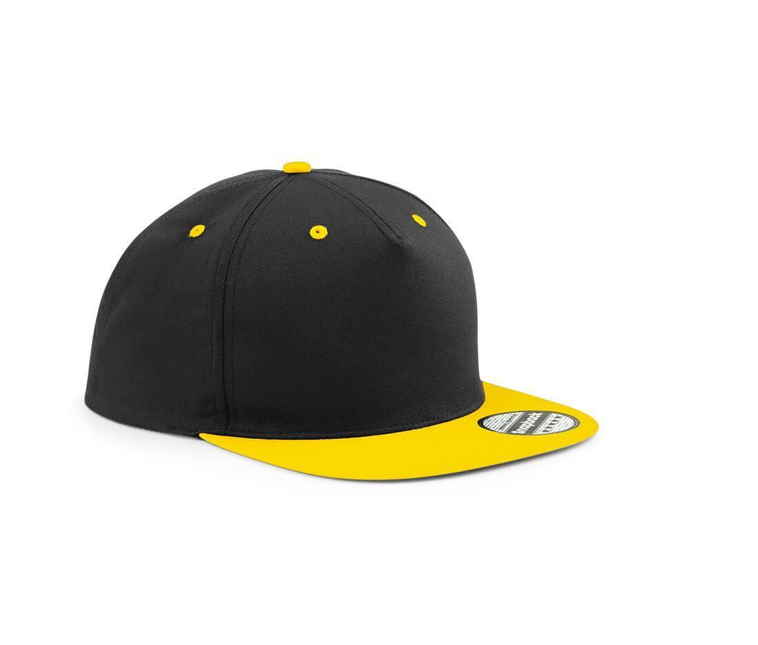 Moderne cap pet black/yellow volwassen trendy pet