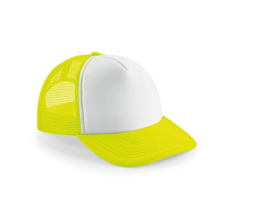 Pet fluorescent yellow/white volwassen vintage trucker pet retro