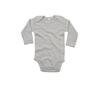 Romper heather grey melange lange mouw bedrukbaar