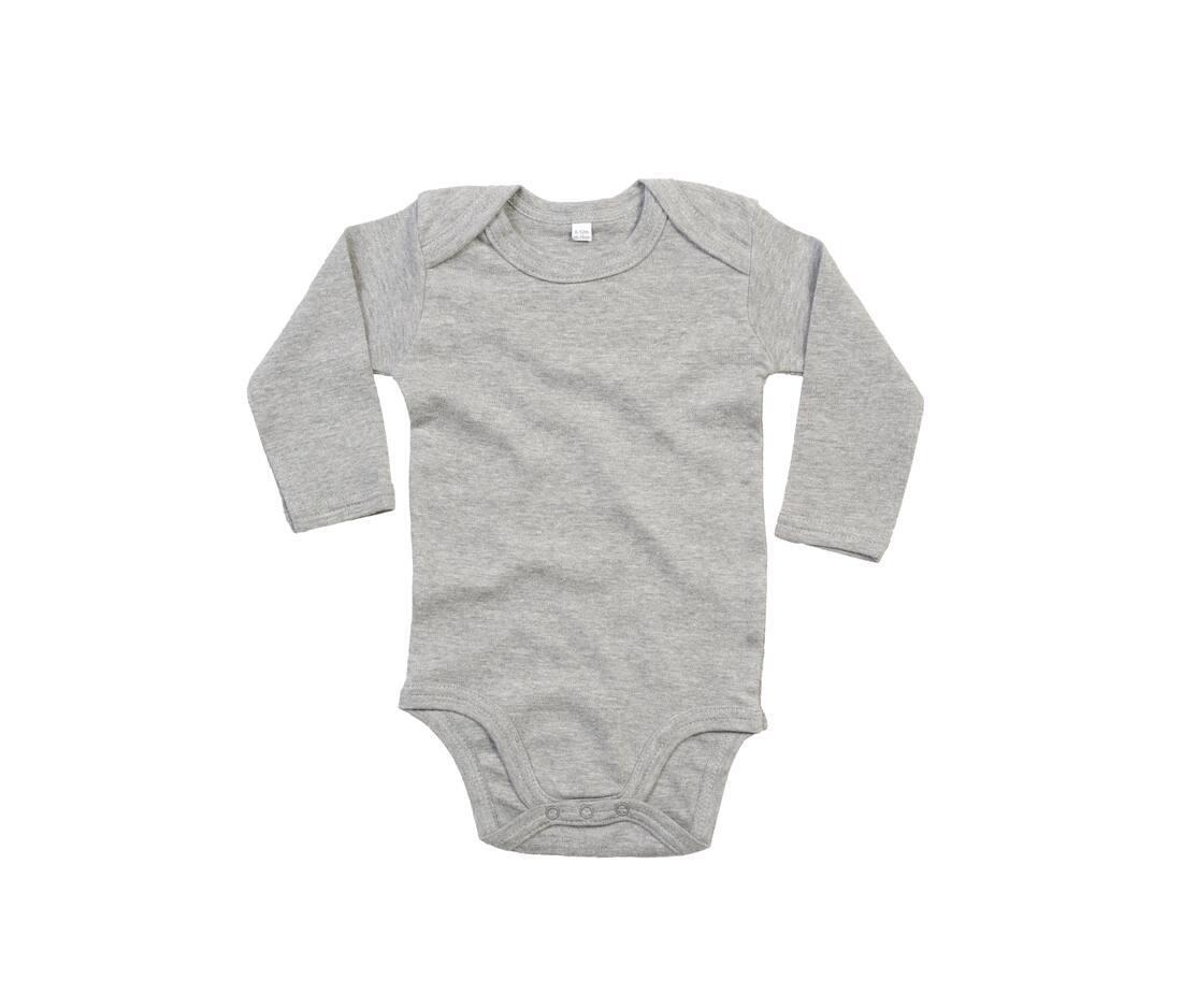 Romper heather grey melange lange mouw duurzaam bedrukbaar