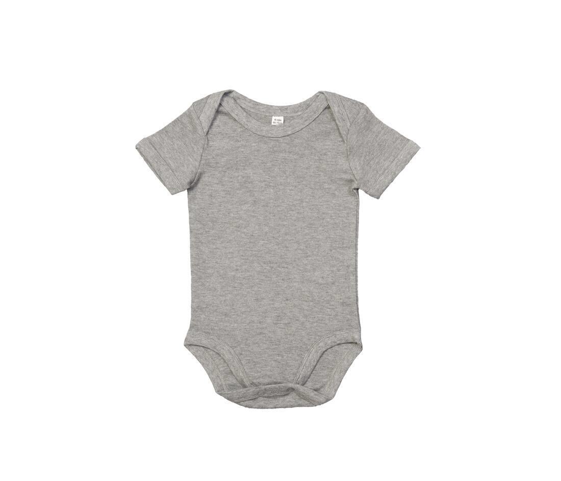 Romper heather grey melange personaliseer Romper bedrukken duurzaam