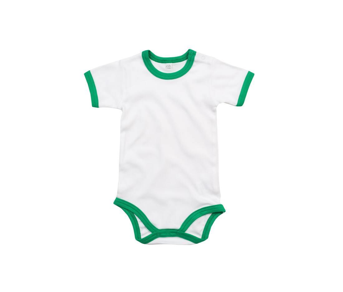 Romper white / kelly green duurzaam bedrukbaar te personaliseren