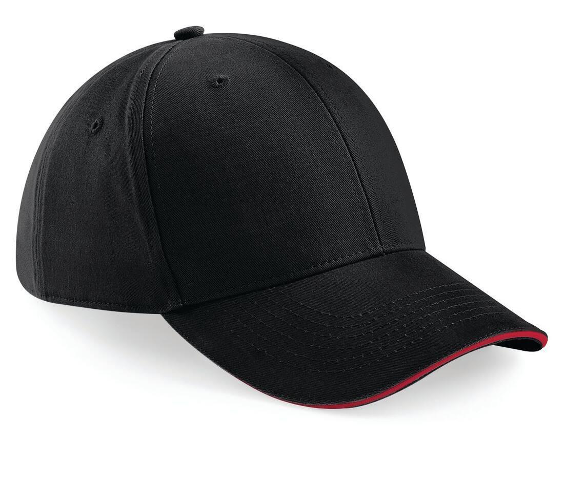 Solide cap pet black/classic red volwassen met ventilatiegaatjes