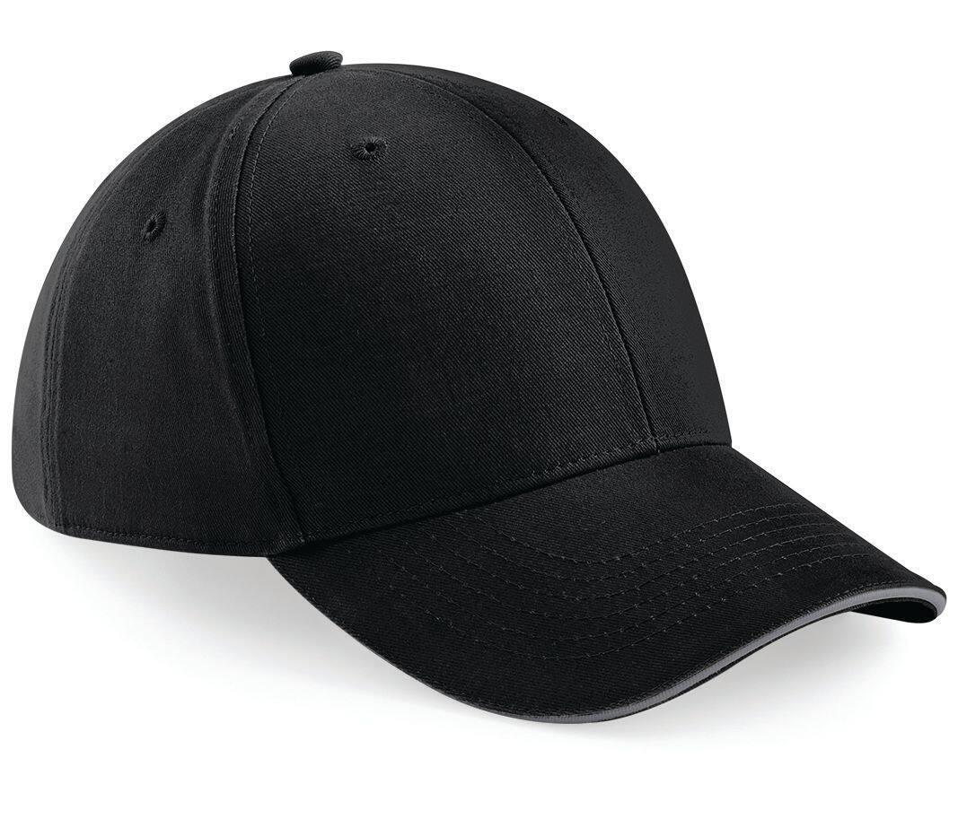 Solide cap pet black/graphite grey volwassen met ventilatiegaatjes