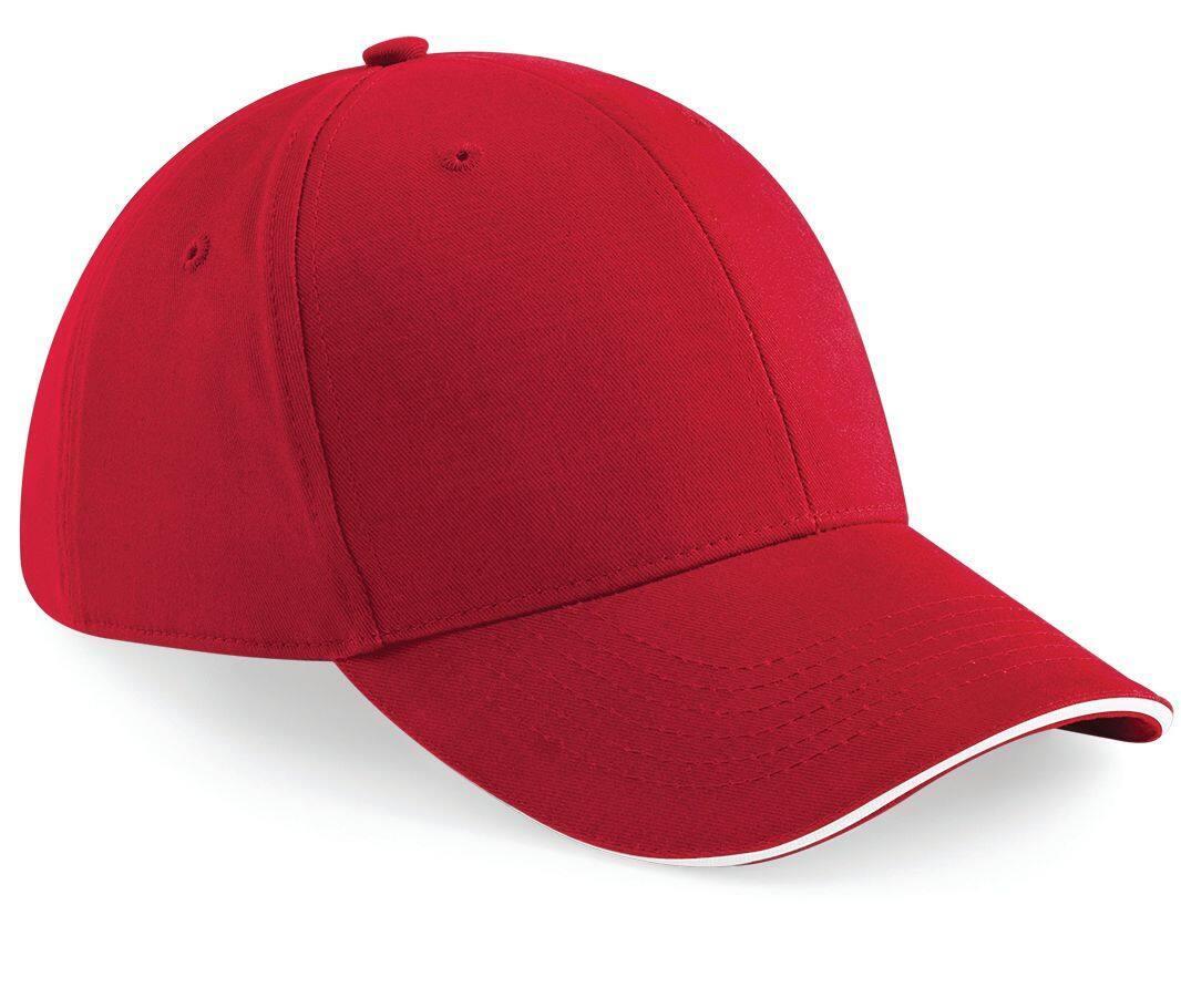 Solide cap pet classic red/white volwassen met ventilatiegaatjes