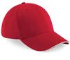 Solide cap pet classic red/white volwassen met ventilatiegaatjes