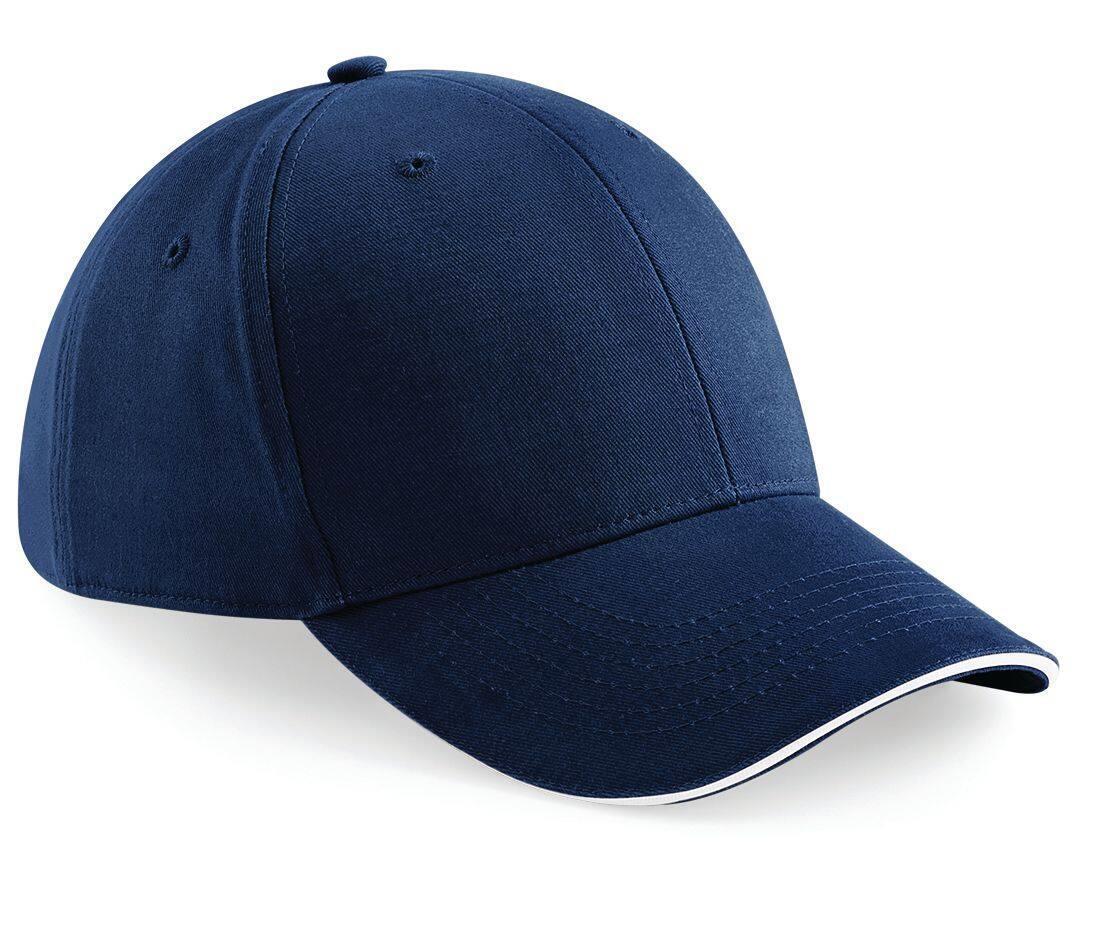 Solide cap pet french navy/white volwassen met ventilatiegaatjes