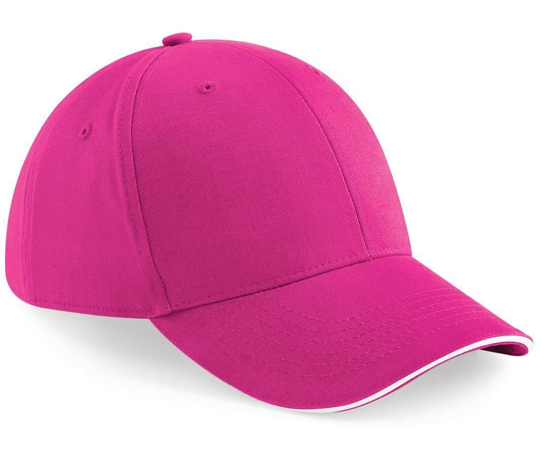 Solide cap pet fuchsia/white volwassen met ventilatiegaatjes