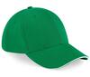 Solide cap pet kelly green/white volwassen met ventilatiegaatjes