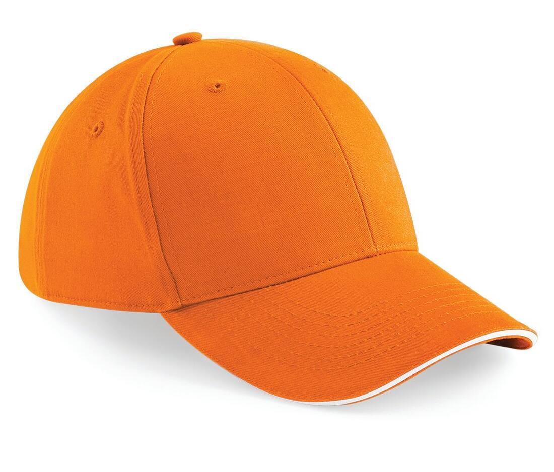 Solide cap pet orange/white volwassen met ventilatiegaatjes