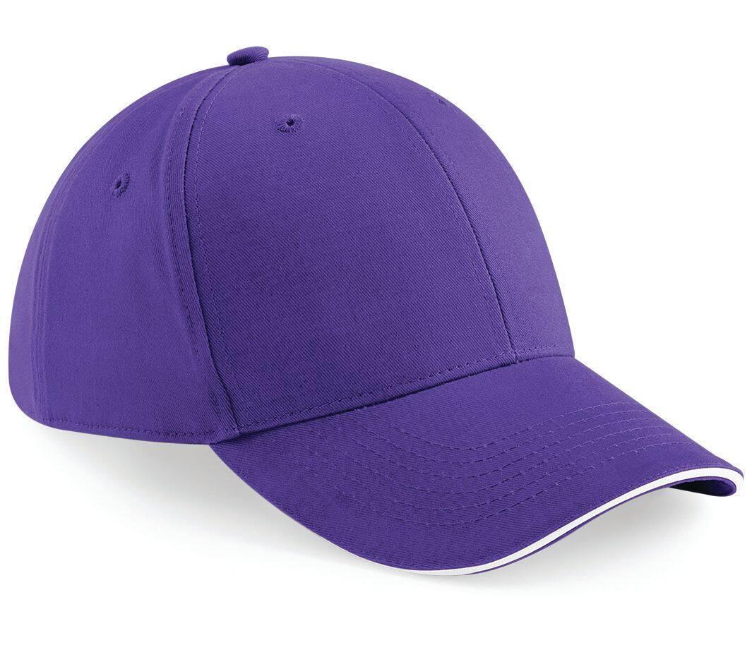 Solide cap pet purple/white volwassen met ventilatiegaatjes