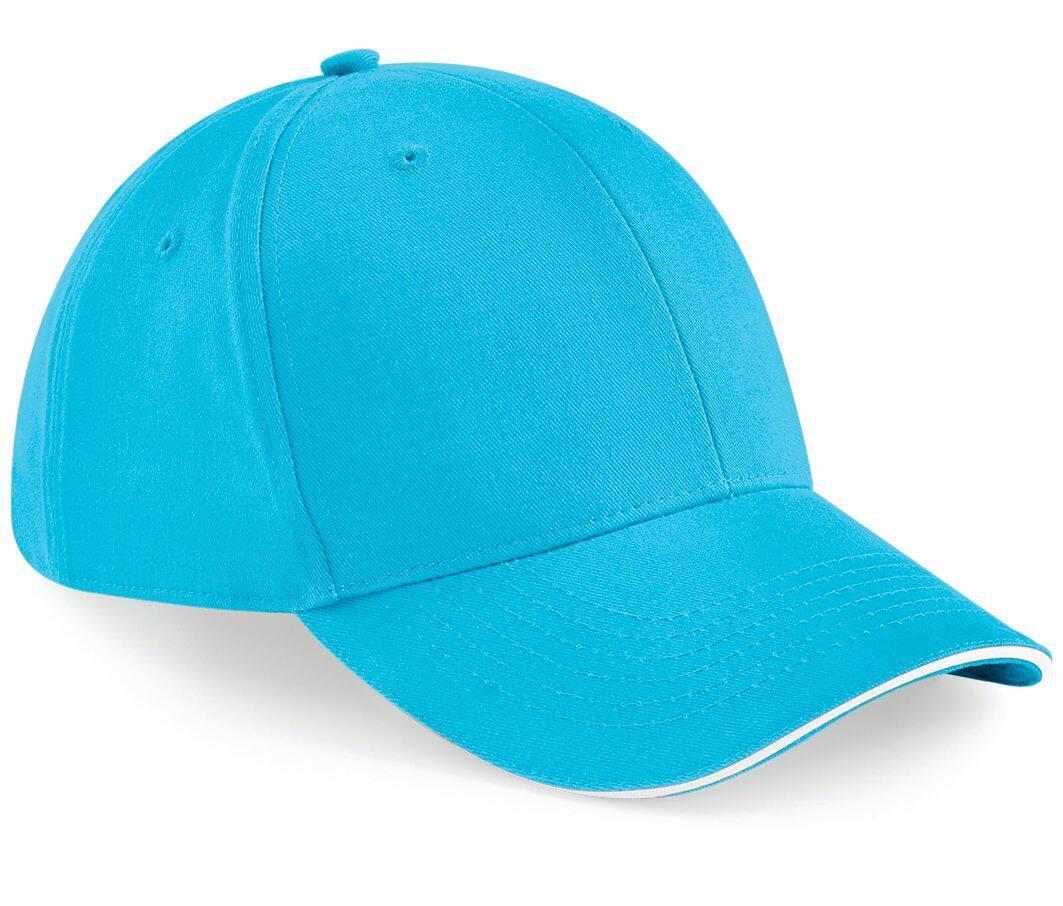Solide cap pet surf blue/white volwassen met ventilatiegaatjes
