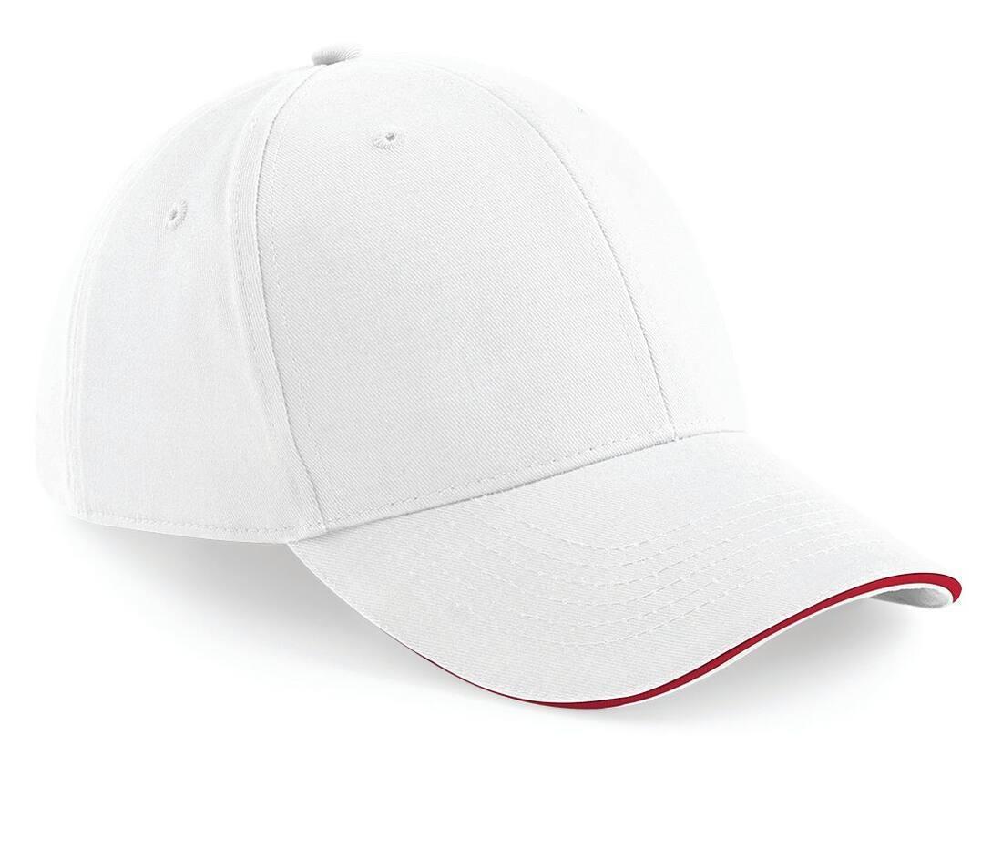Solide cap pet white/classic red volwassen met ventilatiegaatjes
