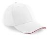 Solide cap pet white/classic red volwassen met ventilatiegaatjes
