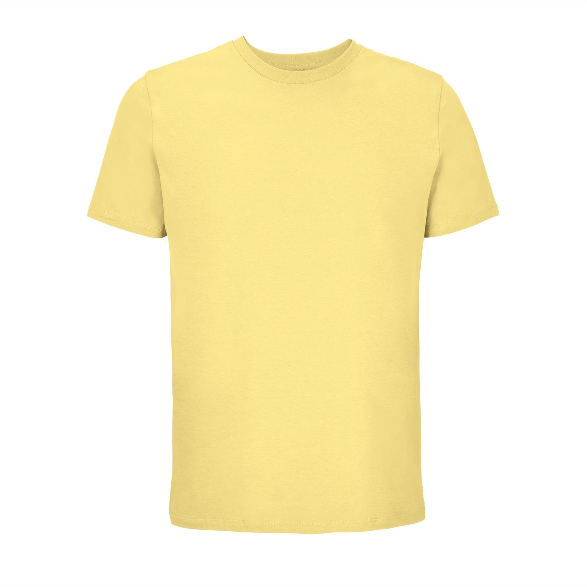T-shirt heren 100% Organic T-shirt licht geel perfect voor personalisatie bedrukking.