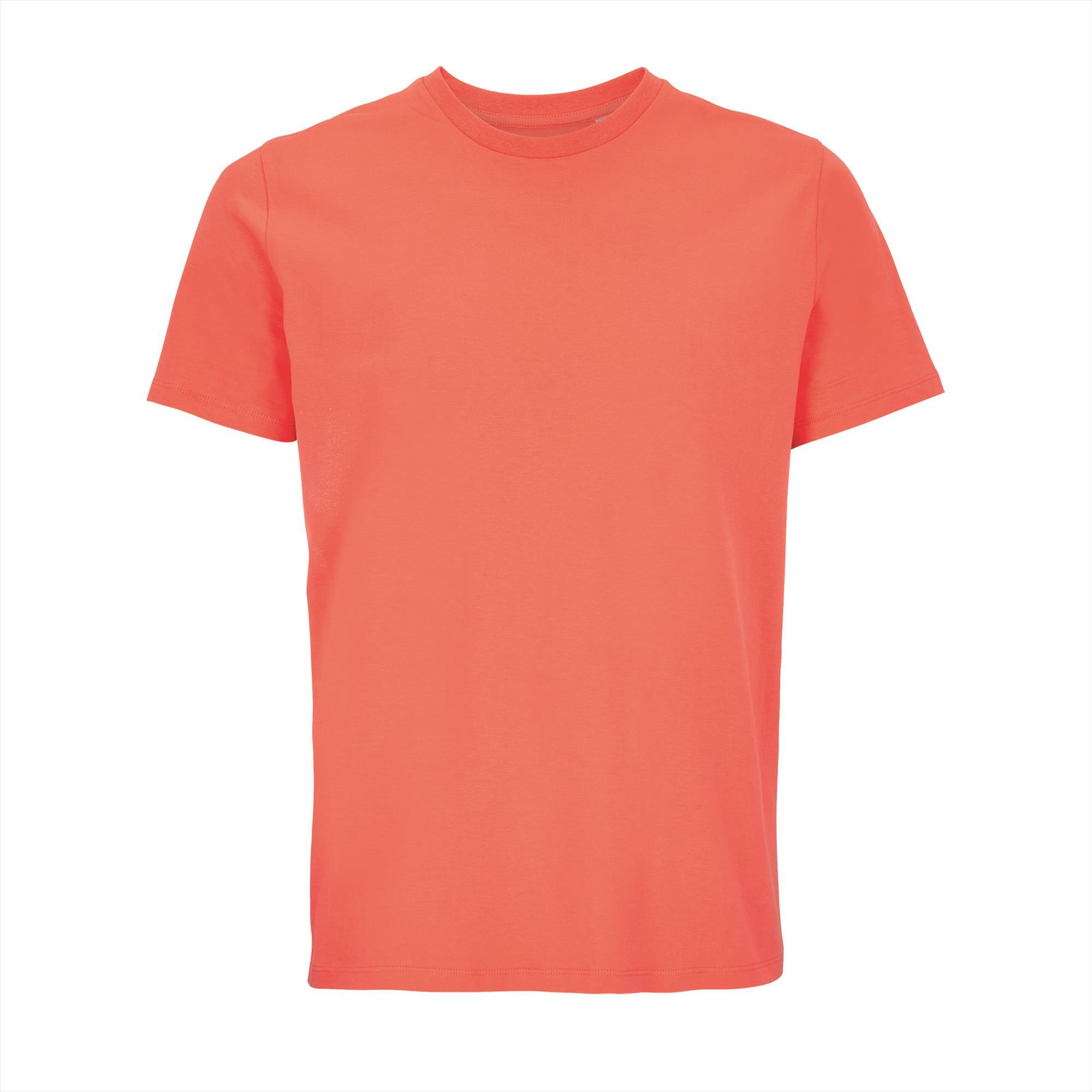 T-shirt heren 100% Organic T-shirt pop oranje perfect voor personalisatie bedrukking.