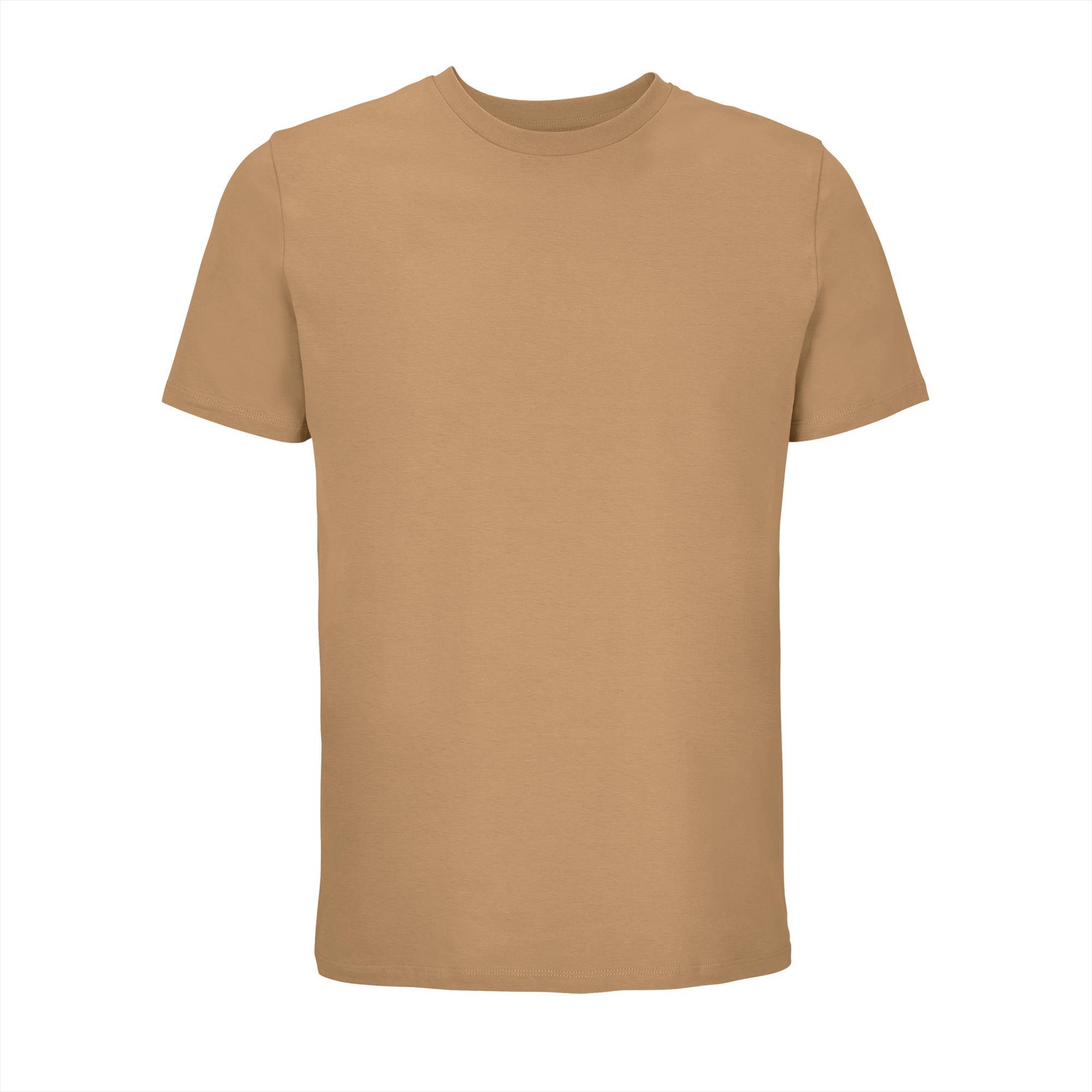 T-shirt heren donker beige perfect voor personalisatie bedrukking.