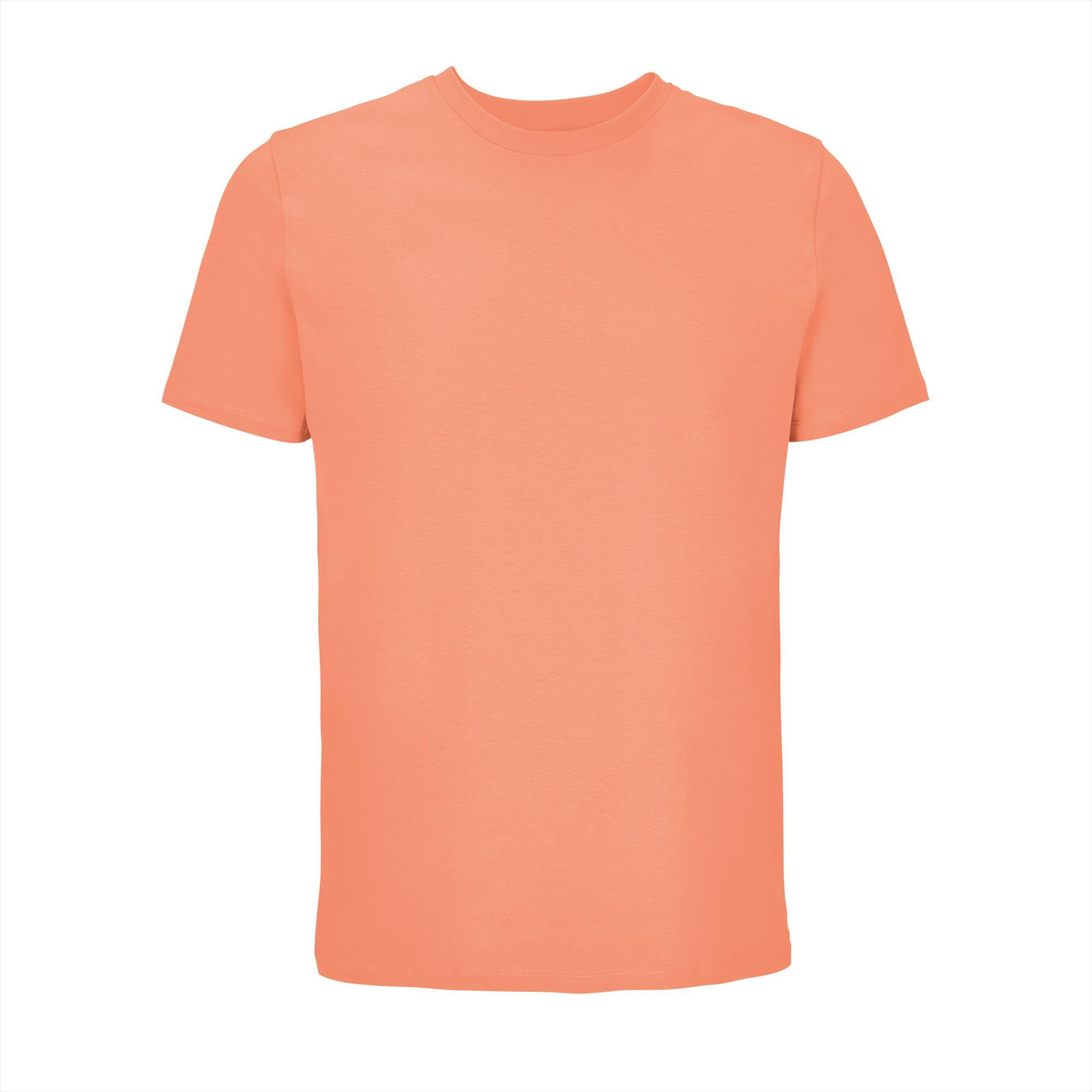 T-shirt heren T-shirt peach perfect voor personalisatie bedrukking.